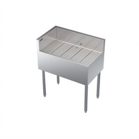 Krowne Royal Series Freestanding Stainless Steel Underbar Corner Drainboard with Left End Return, 30 x 19 Inches