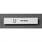 Thumbnail image #2 for Cambro Camrack® CECHB6000 Dishwasher Rack Extender ID Clip, Snap-On, Pre-Printed "Hi-Ball", White, 5"L x 1-9/16"H Case of 6