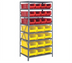 Thumbnail image #1 for Quantum Heavy-Duty Stationary Wire Shelving Unit with 8 Shelves and 24 Storage Bins, 24 x 36 x 75 Inches