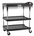 Thumbnail image #1 for Metro myCart Plus 3-Shelf Black Polymer Utility Cart, 30 x 20 in., Adjustable Height