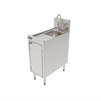 Top Shelf TSF Series 12-Inch Wide Underbar Chemical Storage Cabinet with Stainless Steel Sink