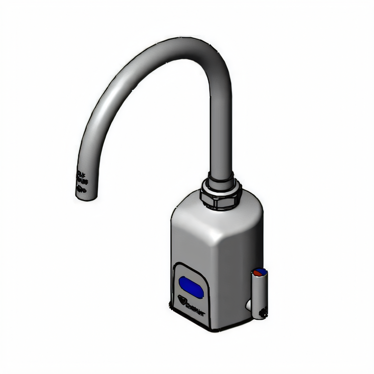 Product image #1 for ChekPoint Electronic Sensor Touchless Deck Mount Faucet with 5-11/16 Inch Swivel/Rigid Gooseneck, 1.5 GPM, Chrome Plated Brass