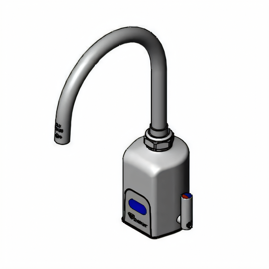 Product image #1 for ChekPoint Electronic Sensor Touchless Deck Mount Faucet with 5-11/16 Inch Swivel/Rigid Gooseneck, 1.5 GPM, Chrome Plated Brass