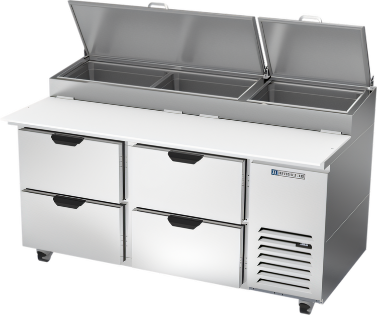Product image #1 for Beverage-Air 67-Inch Two-Section Pizza Prep Table with 4 Drawers