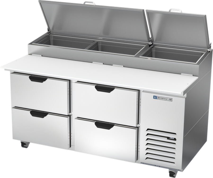 Product image #1 for Beverage-Air 67-Inch Two-Section Pizza Prep Table with 4 Drawers