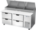 Thumbnail image #1 for Beverage-Air 67-Inch Two-Section Pizza Prep Table with 4 Drawers