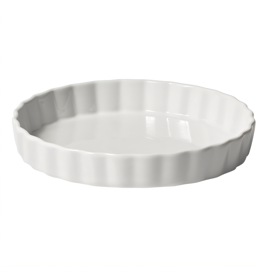 Product image #1 for Winco Round Fluted Porcelain Quiche Baking Dish, 18 oz, 7-1/2 Inch Dia x 1-1/4 Inch H
