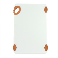 STATIKBoard Rectangular Brown Co-Polymer Cutting Board with Rubber Grip Hook, 12 x 18 x 1/2 Inch