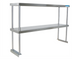 Thumbnail image #1 for BK Resources Double Table-Mount Stainless Steel Overshelf with Adjustable Lower Shelf, 84 x 18 Inch