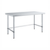Thumbnail image #1 for Sapphire 60-Inch x 30-Inch 18-Gauge 430 Stainless Steel Flat Top Work Table with Open Base and Galvanized Legs