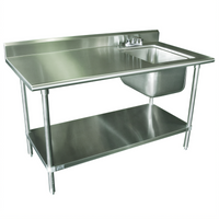 Advance Tabco 72 Inch W x 30 Inch D Right-Sink Stainless Steel Work Table With Prep Sink