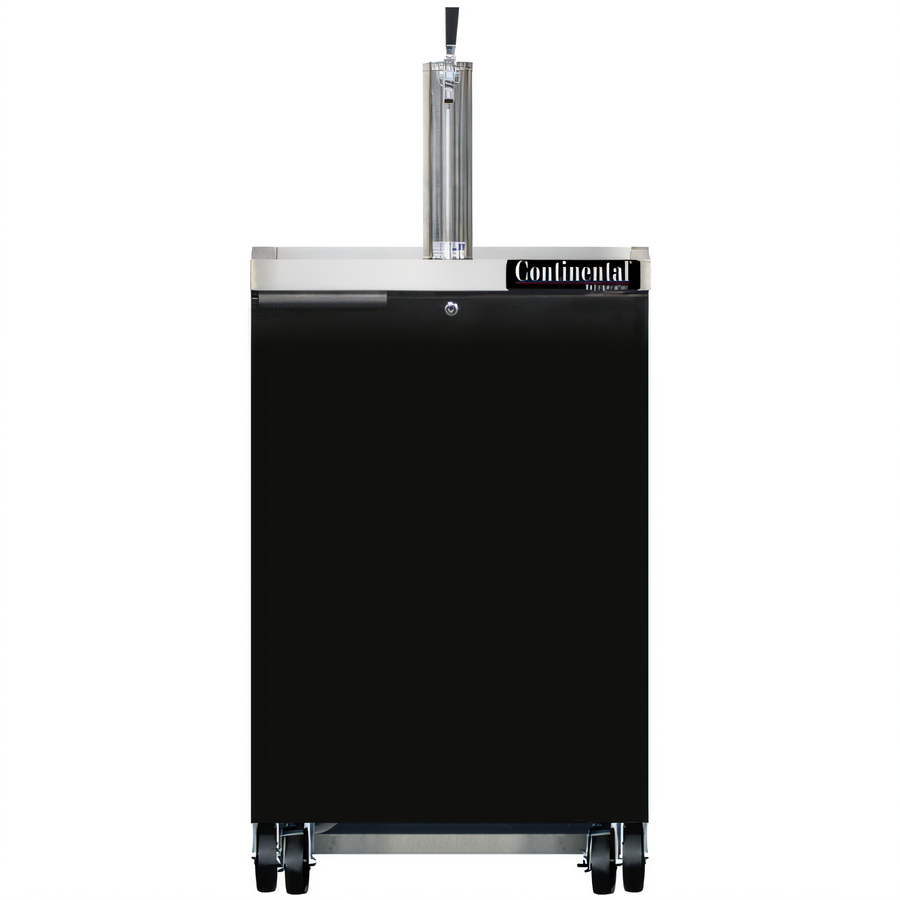 Product image #1 for Continental Refrigerator 24-Inch Flat-Top Keg Cooler, 8.0 Cu. Ft., 1 Column, Black Enamel, R-290