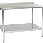 Thumbnail image #1 for Eagle Group Deluxe UT2430EB Stainless Steel Work Table, 30 x 24 in, 16-Gauge 300 Series Top, Rear Upturn, Adjustable Undershelf