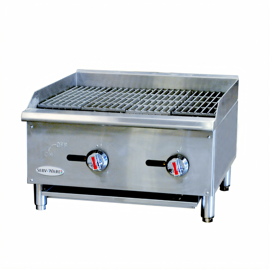 Product image #1 for Serv-Ware 24-Inch Natural Gas Radiant Charbroiler with 2 x 30,000 BTU Burners
