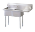 Thumbnail image #1 for Turbo Air 2-Compartment Sink with Right-Hand Drainboard, 18