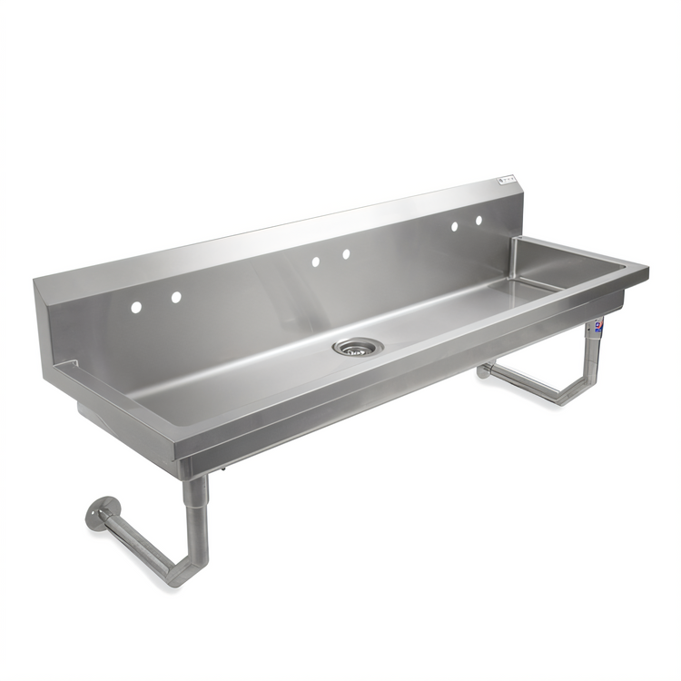 Product image #1 for John Boos Wall-Mount Multi-Station Hand Wash Sink, 100 x 19-5/8 Inches, Stainless Steel