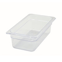 Poly-Ware 1/3 Size Clear Polycarbonate Food Pan, 3-1/2 Inch Deep