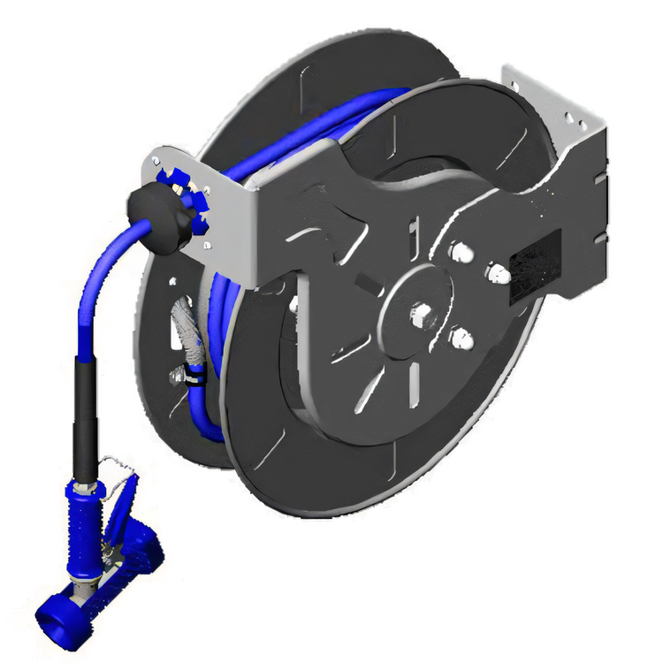 Product image #1 for Open Stainless Steel Retractable Hose Reel System with 3/8-Inch x 50-Foot Hose and Rear Trigger Spray Valve