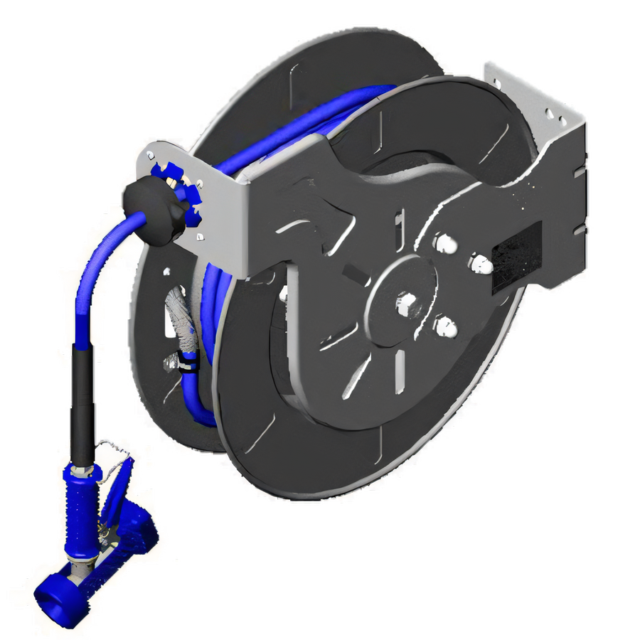 Product image #1 for Open Stainless Steel Retractable Hose Reel System with 3/8-Inch x 50-Foot Hose and Rear Trigger Spray Valve