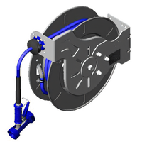 Open Stainless Steel Retractable Hose Reel System with 3/8-Inch x 50-Foot Hose and Rear Trigger Spray Valve