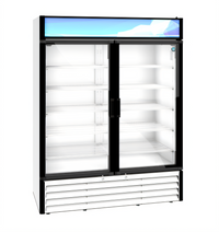 Hoshizaki RM-49-HC-WHT Two-Section Reach-In Glass Door Refrigerated Merchandiser, White