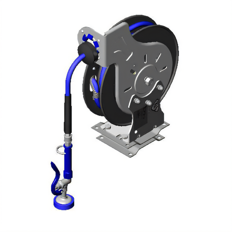 Product image #1 for Epoxy Coated Wall-Mount Open Hose Reel Assembly with 35-Foot 3/8-Inch Hose and High Flow Spray Valve