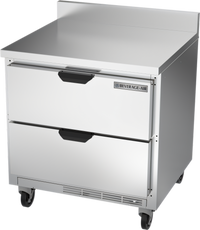 Beverage-Air 32-Inch Worktop Refrigerator with 2 Drawers and Foamed-In-Place Backsplash