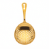 Thumbnail image #1 for Barfly 6-1/2 Inch Gold-Plated 18/8 Stainless Steel Julep Strainer with Hanging Hole