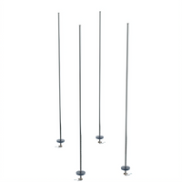 Metro qwikTRAK High-Density Chrome Stationary Intermediate Unit Kit for Floor Track Shelving