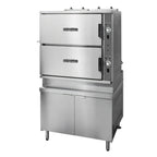 Thumbnail image #1 for Crown GCX-16 Two Compartment Full-Size Gas Convection Steamer with 36" Cabinet Base