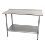 Thumbnail image #1 for Advance Tabco Special Value Series TTF-245-X 60 x 24 Inch Stainless Steel Work Table, 18-Gauge 430 Top, Backsplash, Undershelf