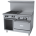 Thumbnail image #1 for Garland G Starfire Pro 48-Inch Gas Restaurant Range with 4 Open Burners, 24-Inch Griddle and Single Oven
