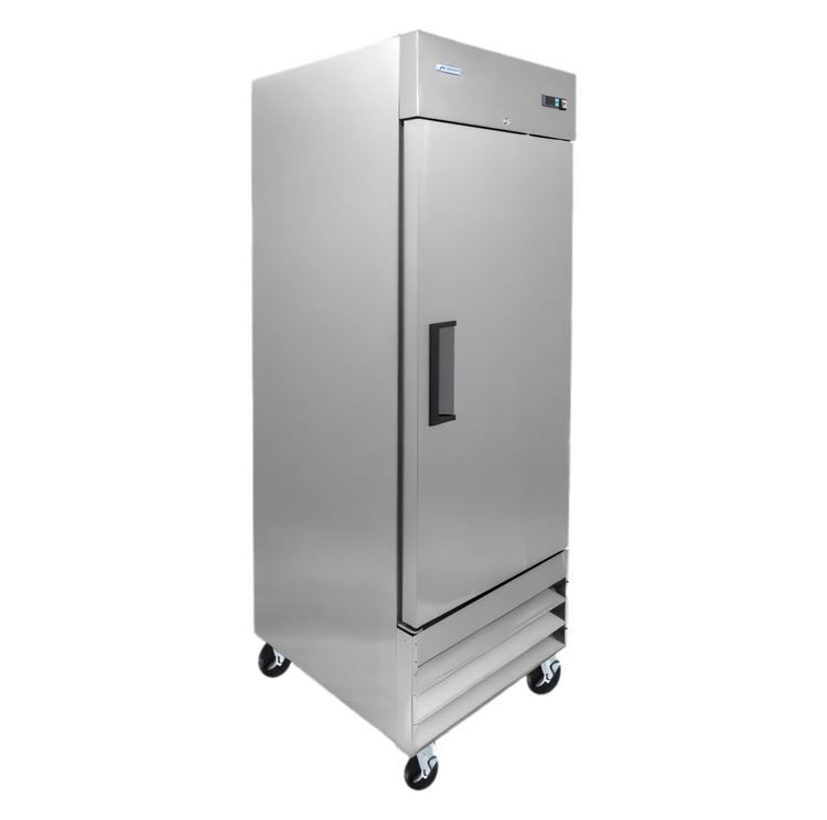Product image #1 for Aurora 20.5 Cu. Ft. One-Section Reach-In Refrigerator with Bottom-Mount Self-Contained Cooling, Solid Hinged Door, Stainless Steel