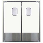 Thumbnail image #1 for Curtron Products Service-Pro® Series 30 SPD-30-L-DBL-7896 Double Swinging Door, 78 x 96 in, Laminate-Finish Aluminum, Windows, Kickplates