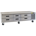 Thumbnail image #1 for Delfield Low Profile F2987CP Refrigerated Equipment Stand, 87-1/4-Inch Wide, 6 Drawers, Side-Mounted Self-Contained Refrigeration