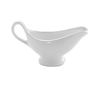 American Metalcraft Small White Porcelain Gravy Boat, 3 oz., with Tapered Spout