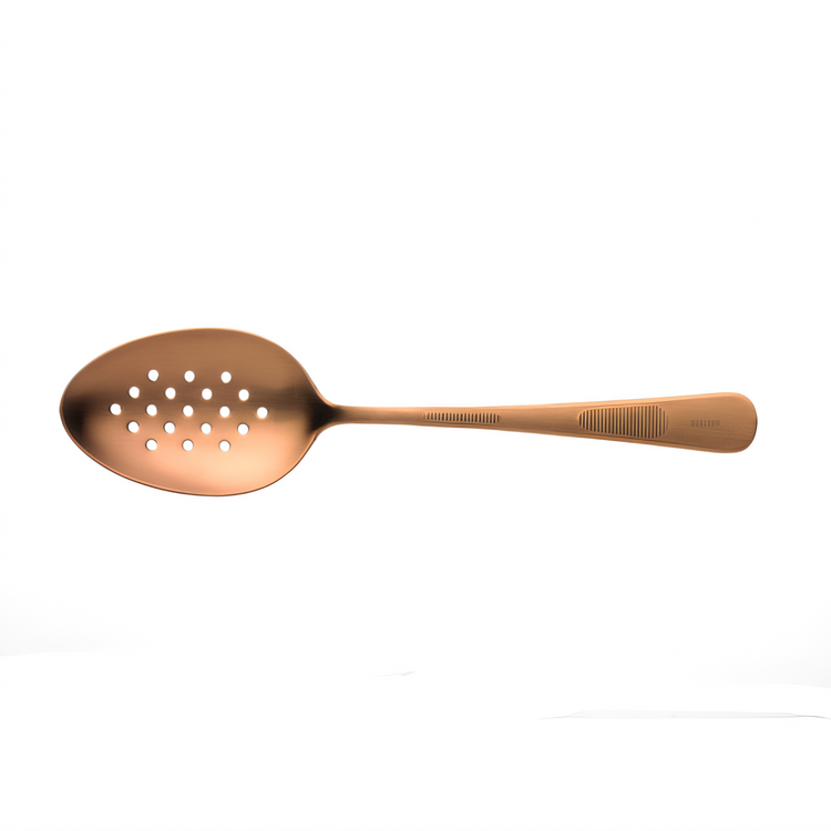 Product image #1 for Mercer Culinary 9 Inch Rose Gold Perforated Plating Spoon with Deep Well Bowl