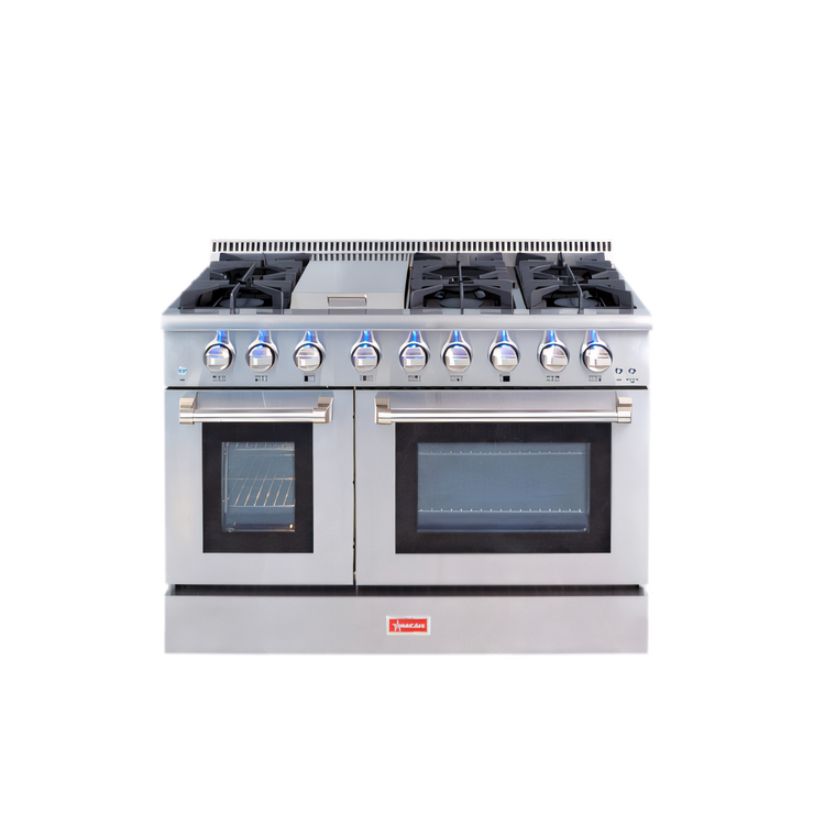 Product image #1 for Omcan USA CE-CN-4808U 48-Inch Natural Gas Residential Range with 6 Sealed Burners, Griddle, Standard Oven and Convection Oven
