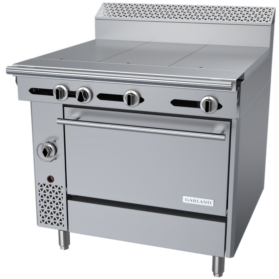 Product image #1 for Garland Cuisine Series 36-Inch Heavy Duty Natural Gas Range with 3 Even-Heat Hot Tops and Standard Oven