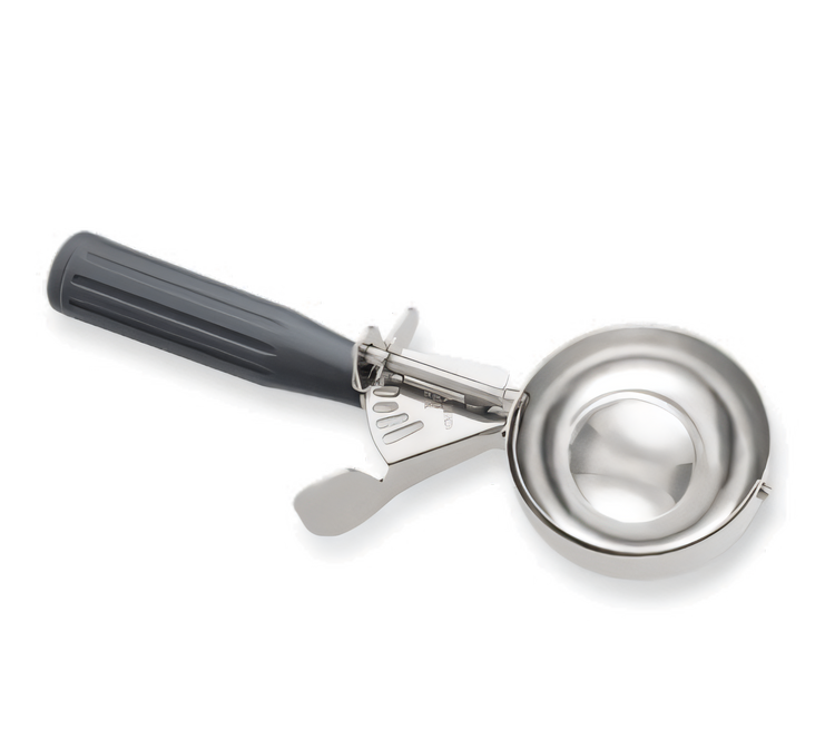 Product image #1 for Size 8 Thumb Press Portion Scoop/Disher with Gray Color-Coded Handle, Stainless Steel Bowl, 4-5 oz