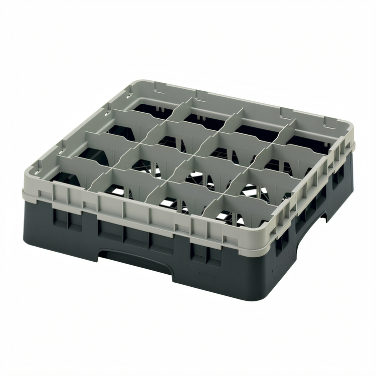Product image #2 for Camrack Full Size 16-Compartment Glass Rack with Soft Gray Extender, Black