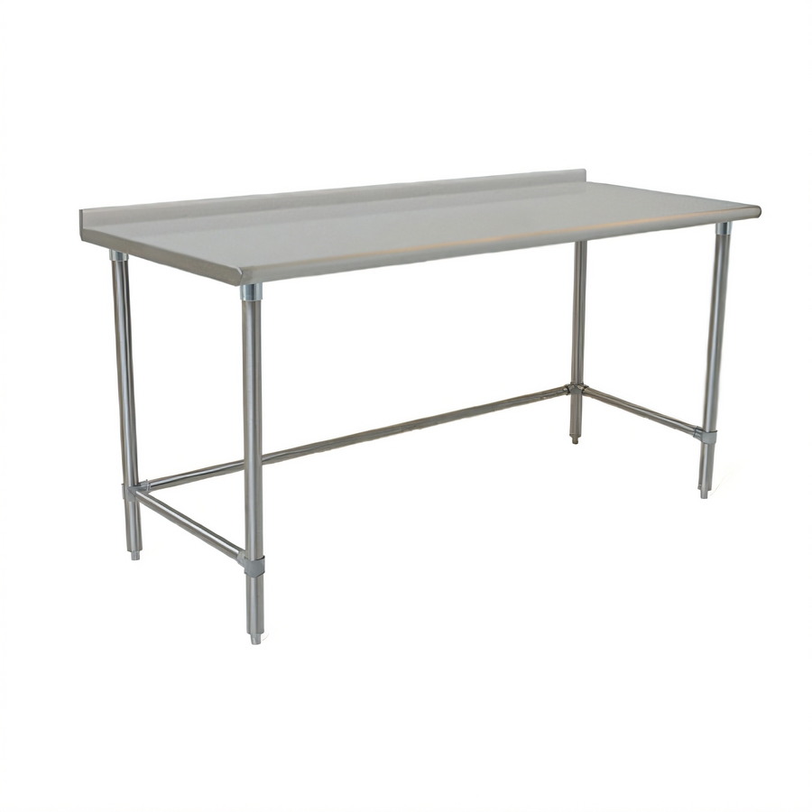 Product image #1 for Budget Series 96" x 24" 430 Stainless Steel Work Table with 1-1/2" Rear Upturn and Tubular Base