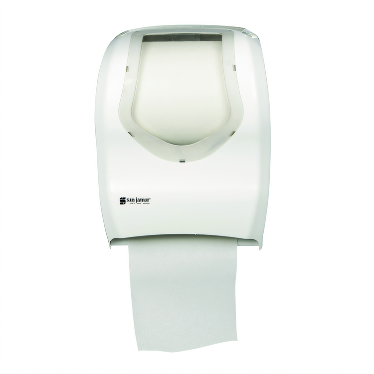 Product image #1 for Tear-n-Dry Summit White/Clear Touch-Free Wall-Mounted Electronic Roll Paper Towel Dispenser