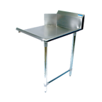 Thumbnail image #1 for BK Resources BKCDT-60-R 60-Inch Straight Clean Dish Table, Left-to-Right, 18-Gauge 304 Stainless Steel, 10-Inch Backsplash, Galvanized Legs