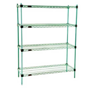 EagleGard Quad-Adjust 4-Tier Stationary Wire Shelving Starter Unit, 60