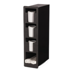Thumbnail image #1 for Vollrath FML-3VS Flush-Mount Vertical Lid and Straw Holder Dispenser, 3 Lid Columns and 1 Straw Column, Black Thermoplastic