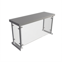 BK Resources 36-Inch Single-Sided Stainless Steel Sneeze Guard Overshelf for Steam Tables
