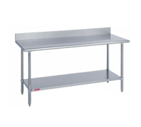Duke 72-Inch x 24-Inch 14-Gauge 300 Series Stainless Steel Work Table with 5-Inch Riser and Galvanized Undershelf