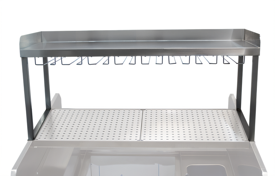Product image #1 for Advance Tabco 44-Inch Single Overshelf with Stemware Glass Rack for Prestige Pass-Thru Workstations