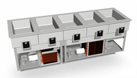 Duke HCF-5 5-Pan Hot/Cold/Freeze Drop-In Food Well Unit